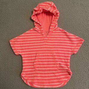 Baby Gap 3-6 months Terry Neon Striped Hooded Swim Cover Beach